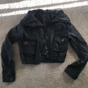 Black faux leather jacket